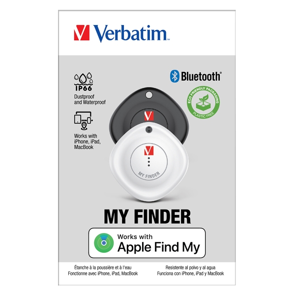 Verbatim MYF-02 My Finder schwarz/weiß 2er-Pack Bluetooth-Tracker, Ortungsgerät