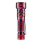 Preview: Fenix LD36R LED Taschenlampe mit weiß, rot, orange, pink, blau, lila und grünem Licht Flame Camo