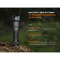 Preview: Fenix LD36R LED Taschenlampe mit weiß, rot, orange, pink, blau, lila und grünem Licht Flame Camo
