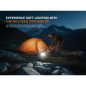 Preview: Fenix LD36R LED Taschenlampe mit weiß, rot, orange, pink, blau, lila und grünem Licht Flame Camo