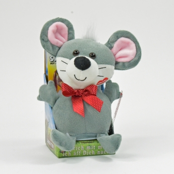 Kögler Laber-Maus "Ravel", plappert alles nach, inkl. Batterien, 16x11,5x18,5cm