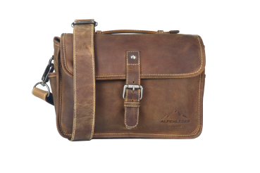 Alpenleder Leder Fototasche "Presse" Wild Camel