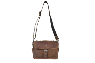 Preview: Alpenleder Leder Fototasche "Presse" Wild Camel