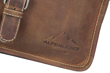 Alpenleder Leder Fototasche "Presse" Wild Camel