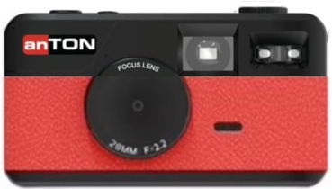 anTON SCREEN FREE Digitalkamera rot + 4 GB Karte bis zu 2000 Bilder · LED Flash