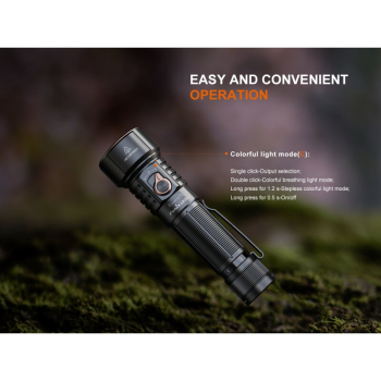 Fenix LD36R LED Taschenlampe mit weiß, rot, orange, pink, blau, lila und grünem Licht Flame Camo