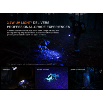 Fenix LR35R Pro LED Taschenlampe mit weiß, rot und UV-Licht
