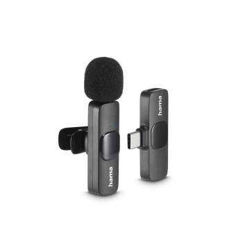 Preview: Hama Lavalier-Mikrofon "Smart Wireless", kabelloses Ansteckmikrofon für Handy