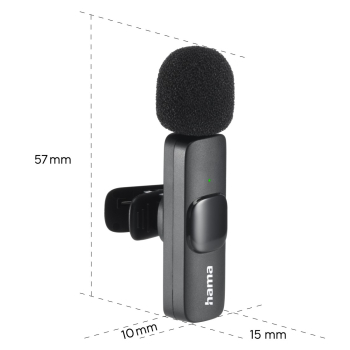 Hama Lavalier-Mikrofon "Smart Wireless", kabelloses Ansteckmikrofon für Handy