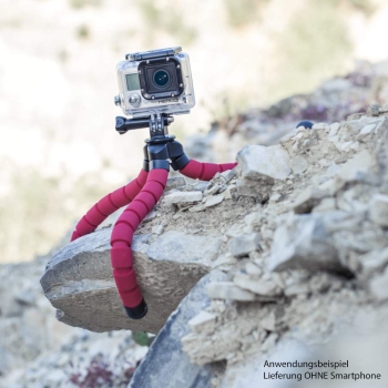 Hama Flex Ministativ, 26 cm, rot für Smartphone und GoPro