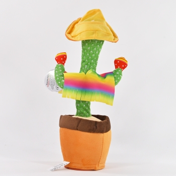Laber-Kaktus mit Licht, Musik, Laberfunktion, Sombrero und Rasseln 32cm