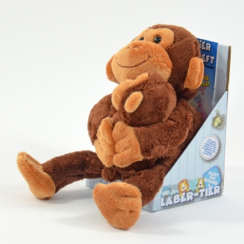 Kögler Laber-Affe mit Baby, "Nana und Coco" braun, inkl. Batterien, 16x15,5x23cm