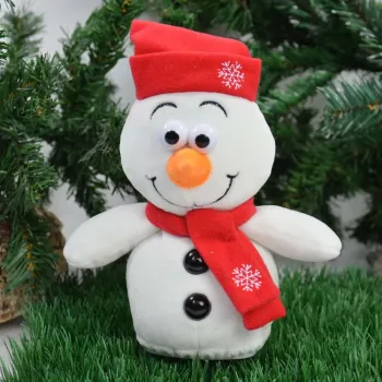 Kögler Laber-Schneemann  „Casper“, rot, inkl. Batterien, 25x16x11cm