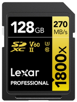Lexar 1800x SDXC 128GB V60 270/180 MB/s Professional Speicherkarte