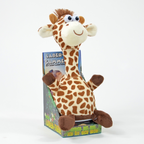 Kögler Laber-Giraffe "Fleckchen", die alles nachplappert, 24x23x12cm