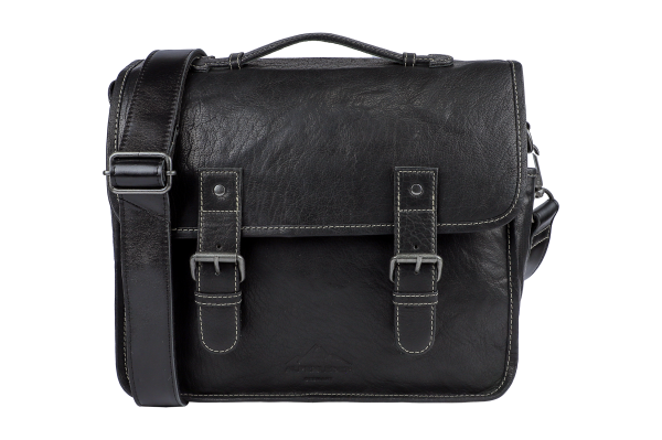 Alpenleder Leder Fototasche "Reporter" Ebenholz