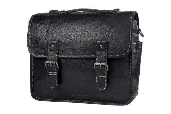 Alpenleder Leder Fototasche "Reporter" Ebenholz