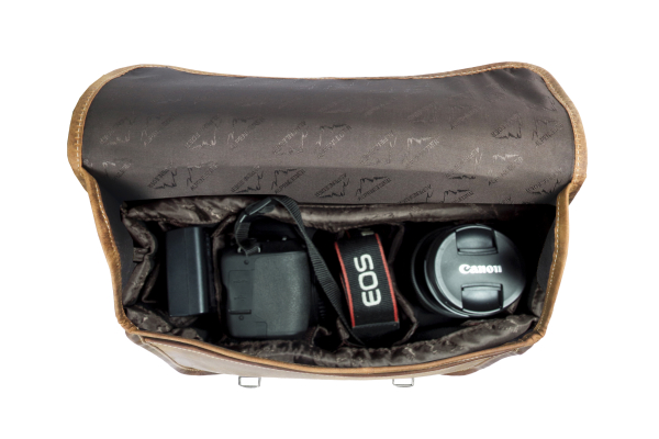 Alpenleder Leder Fototasche "Reporter" Wild Camel