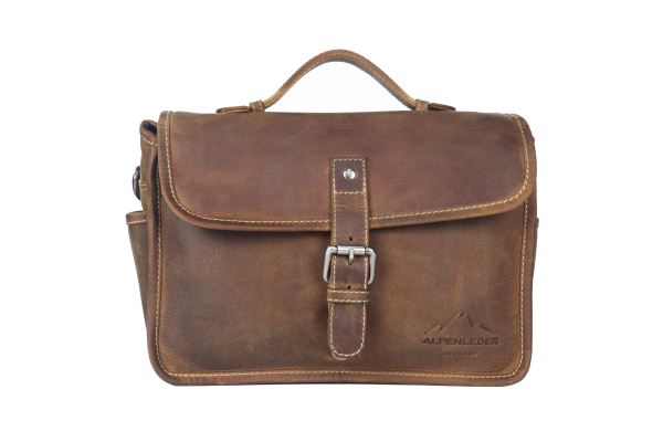 Alpenleder Leder Fototasche "Presse" Wild Camel