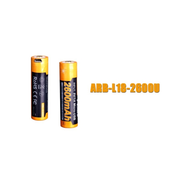 Fenix ARB-L18-2600U 18650 LiIon Akku USB-Aufladbar geschützt 2600mAh