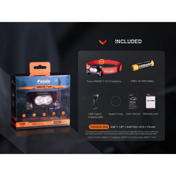 Fenix HM65R-T V2.0 Trailrunning Stirnlampe schwarz