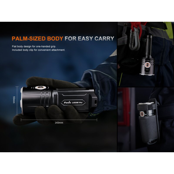 Fenix LR35R Pro LED Taschenlampe mit weiß, rot und UV-Licht