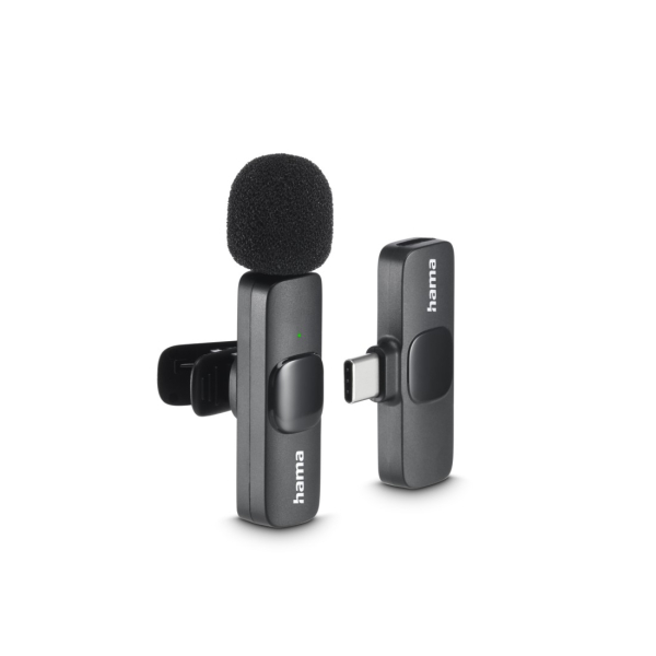 Hama Lavalier-Mikrofon "Smart Wireless", kabelloses Ansteckmikrofon für Handy