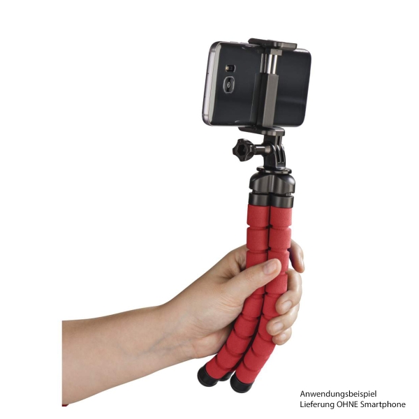 Hama Flex Ministativ, 26 cm, rot für Smartphone und GoPro