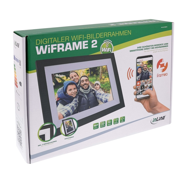 InLine WiFRAME 2 10,1" WiFi Bilderrahmen inkl. 3 wechselbaren Außenrahmen