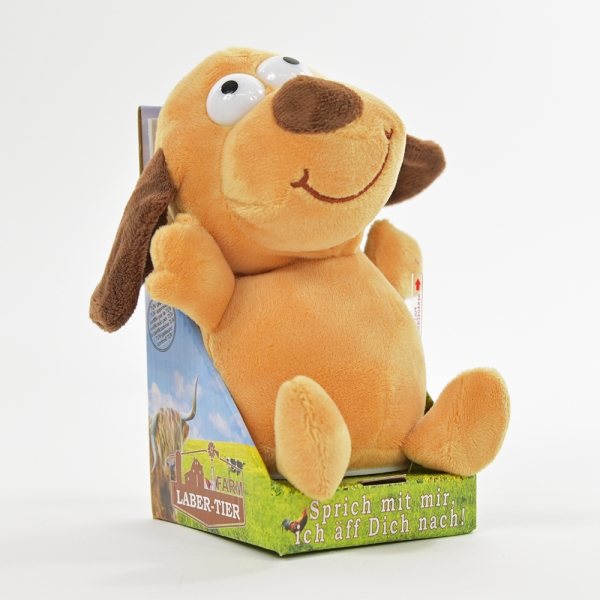 Kögler Laber-Hund "Bruno", der alles nachplappert, inkl. Batterien, 18x12x17cm
