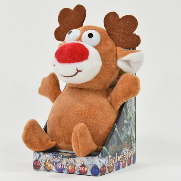 Kögler Laber-Rentier "Rudolph", das alles nachplappert, inkl. Batterien, 16x11,5x18,5cm