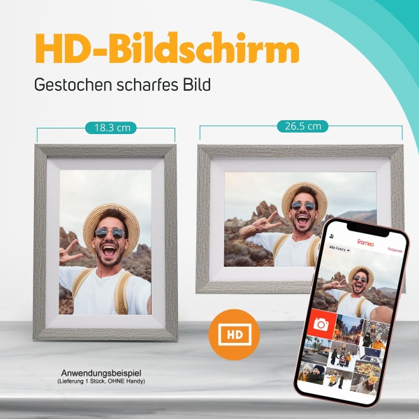 Pora 10" WF-105T-SL weiß/silber Digitaler Bilderrahmen