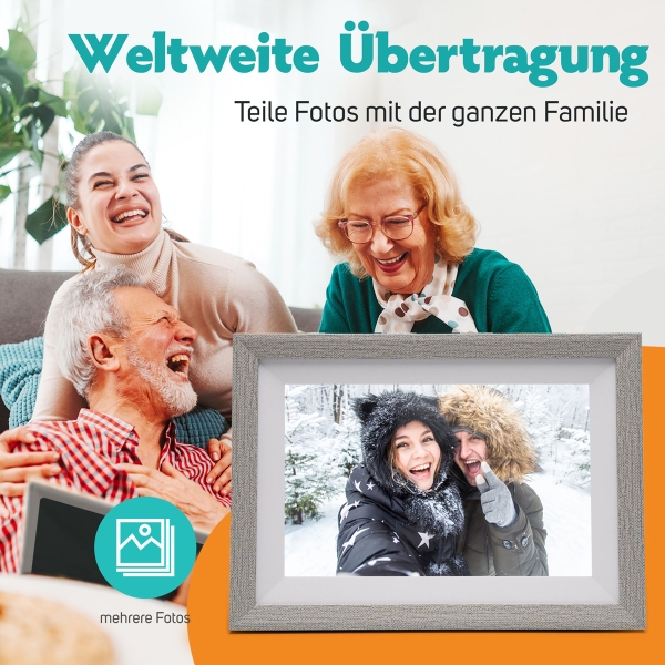 Pora 10" WF-105T-SL weiß/silber Digitaler Bilderrahmen