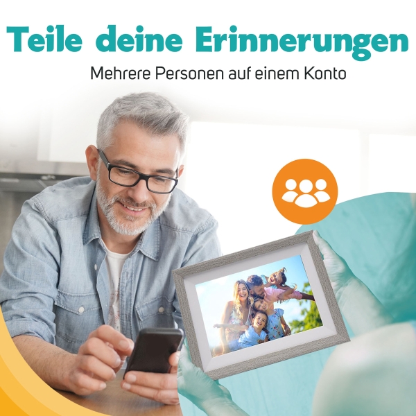Pora 10" WF-105T-SL weiß/silber Digitaler Bilderrahmen