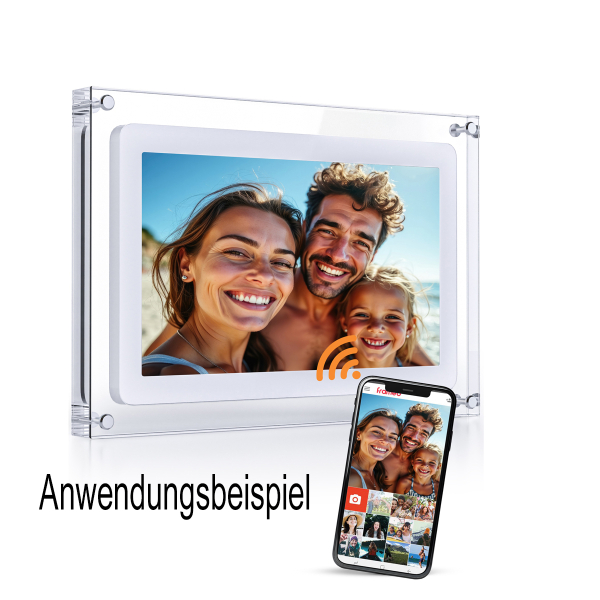 Pora 10" DPF-106 weiß/Acryl Digitaler Bilderrahmen