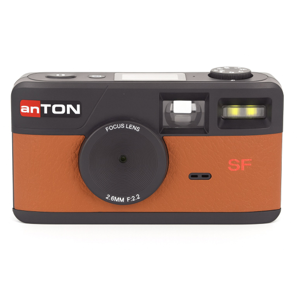 anTON SCREEN FREE Digitalkamera braun + 4 GB Karte bis zu 2000 Bilder · LED Flash