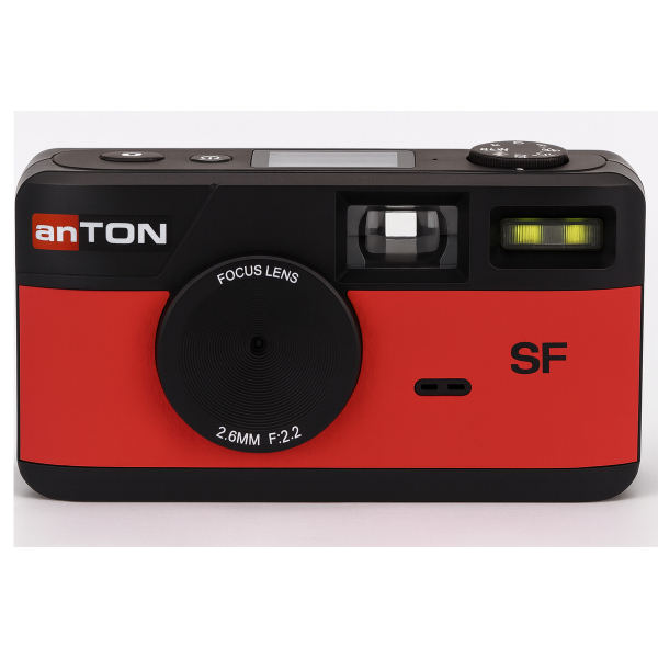 anTON SCREEN FREE Digitalkamera rot + 4 GB Karte bis zu 2000 Bilder · LED Flash